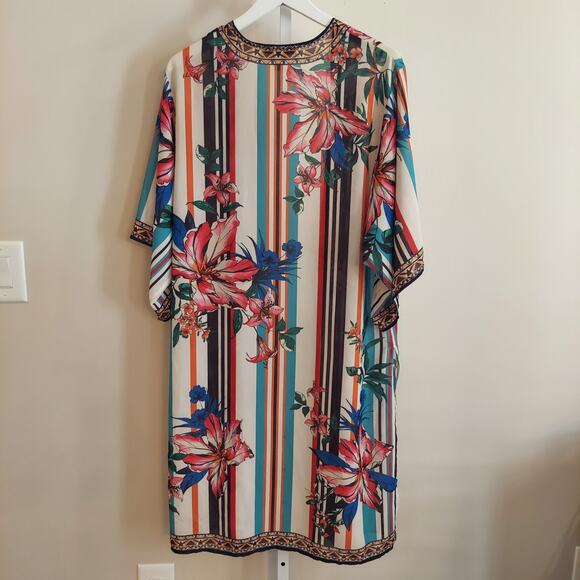 Freemarket Flying Tomato Floral Longline Duster Cardigan Semi Sheer Floral Beach - Picture 6 of 6